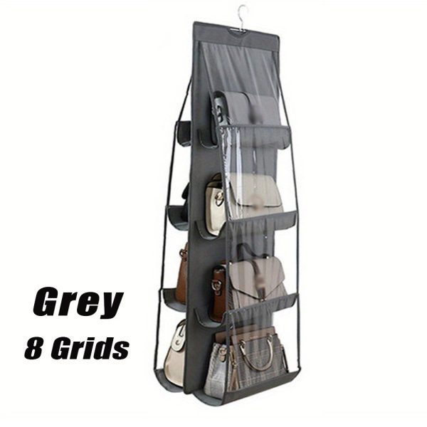8-Pocket Hanging Handbag Organizer, Unscented Oxford Fabric Storage Rack with Foldable Design for Space-Saving Closet Handbag Holder - Image 10