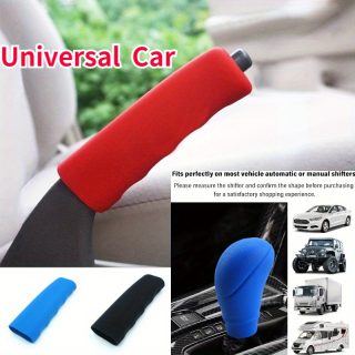 2pcs Silicone Gel Shift Knob Cover and Handbrake Grip Set, Universal Non-Slip Car Gear Shifter & Hand Brake Protective Sleeves, Auto Interior Accessories