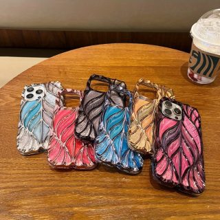 Electroplated Colorful Leaves Full Cover Anti-Fall Protective Case for Apple iPhone 15 14 13 12 11 Pro Plus Max