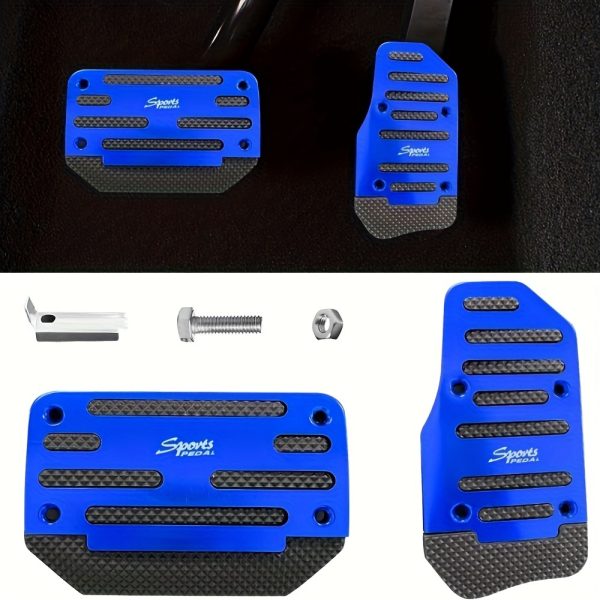 2pcs Non-Slip Aluminum Alloy Car Pedal Pads, Automatic Transmission Brake & Gas Pedal Covers, Anti-Skid Performance Pedal Set, Auto SUV ATV Replacement Accessories (Automatic) - Image 8