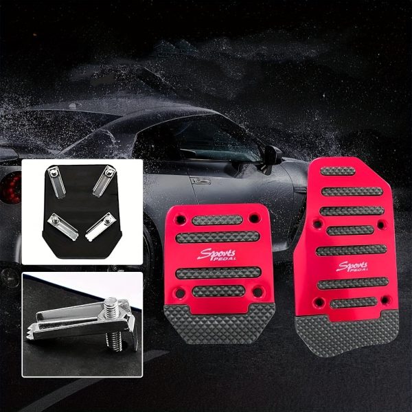 2pcs Non-Slip Aluminum Alloy Car Pedal Pads, Automatic Transmission Brake & Gas Pedal Covers, Anti-Skid Performance Pedal Set, Auto SUV ATV Replacement Accessories (Automatic) - Image 9