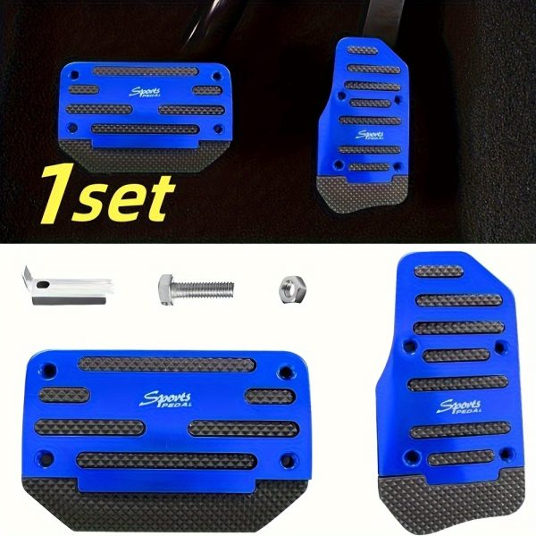 2pcs Non-Slip Aluminum Alloy Car Pedal Pads, Automatic Transmission Brake & Gas Pedal Covers, Anti-Skid Performance Pedal Set, Auto SUV ATV Replacement Accessories (Automatic) - Image 5