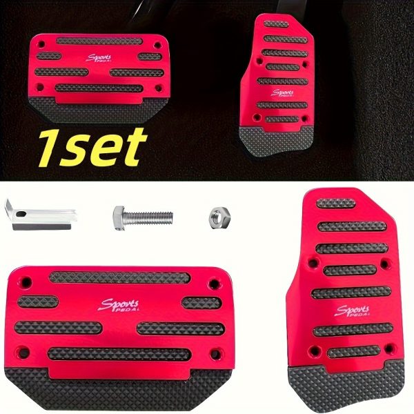 2pcs Non-Slip Aluminum Alloy Car Pedal Pads, Automatic Transmission Brake & Gas Pedal Covers, Anti-Skid Performance Pedal Set, Auto SUV ATV Replacement Accessories (Automatic) - Image 7
