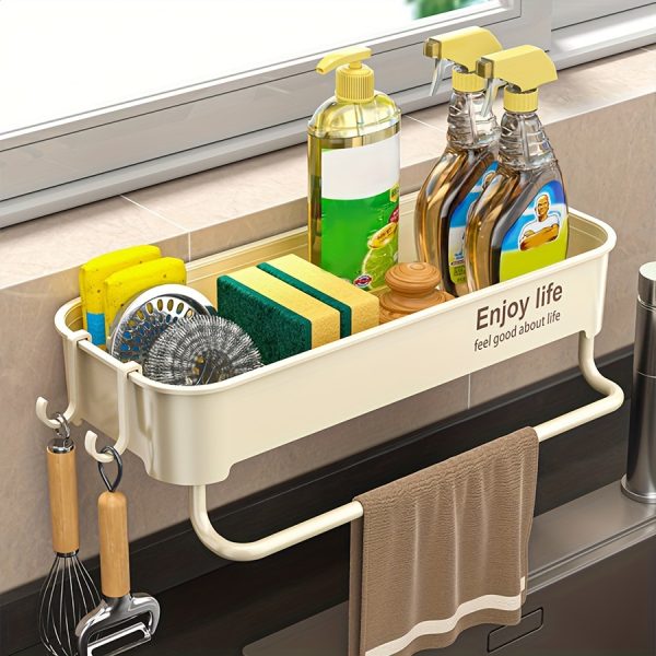 1pc Easy-Install Thickened Kitchen Sink Organizer - Multi-Color, No-Drill Storage Rack for Spices & Essentials - Image 2