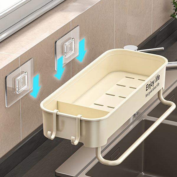 1pc Easy-Install Thickened Kitchen Sink Organizer - Multi-Color, No-Drill Storage Rack for Spices & Essentials - Image 4