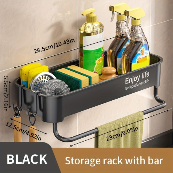 1pc Easy-Install Thickened Kitchen Sink Organizer - Multi-Color, No-Drill Storage Rack for Spices & Essentials - Image 3