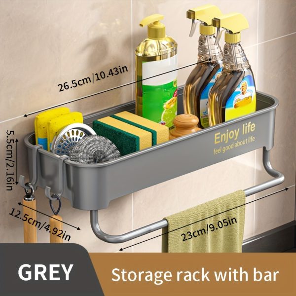 1pc Easy-Install Thickened Kitchen Sink Organizer - Multi-Color, No-Drill Storage Rack for Spices & Essentials - Image 5