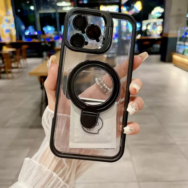 for iPhone 16 Pro Max 15 14 13 12 11 Plus Pro Max, the lens frame can be used as a stand to open, supports wireless charging, transparent mobile phone case, protects your mobile phone - Image 6