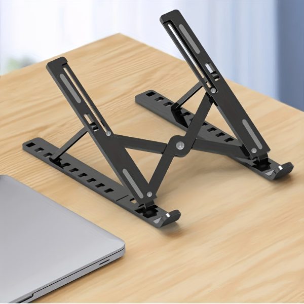 Portable Plastic Laptop Stand - Ergonomic Angle Adjustment, Lightweight Durable Design, Stable Base for Full-Model Support, Desktop Cooling & Workspace Organization - Home & Office Use - Image 5