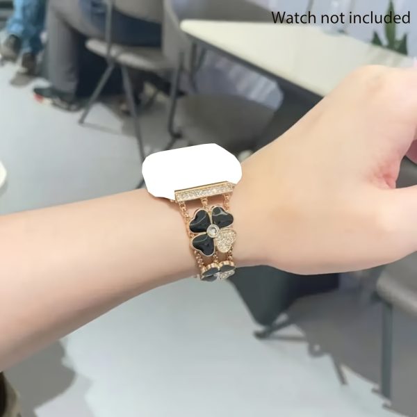 Shiny Clover Petal Metal Strap Bracelet for Apple Watch Ultra 2/1 Series 10 9 8 7 6 5 4 3 2 1 SE Women'S Bands - Image 6