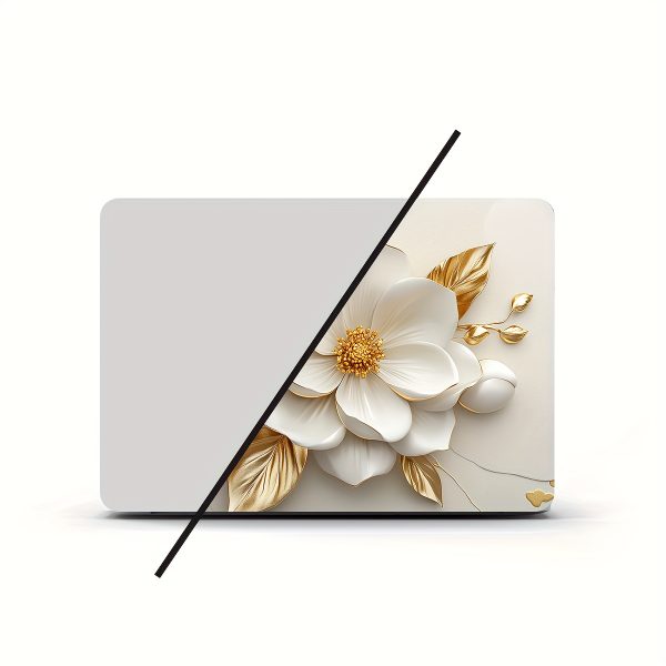 Vinyl Laptop Case with Floral Stickers, 2pcs/Set, Scratch-Proof DIY Art Protective Case, Suitable for Laptops - Easy to Paste and Durable Design Suitable for Laptops, Cars, Helmets, Motorcycles, Refrigerator Decoratio - Image 4
