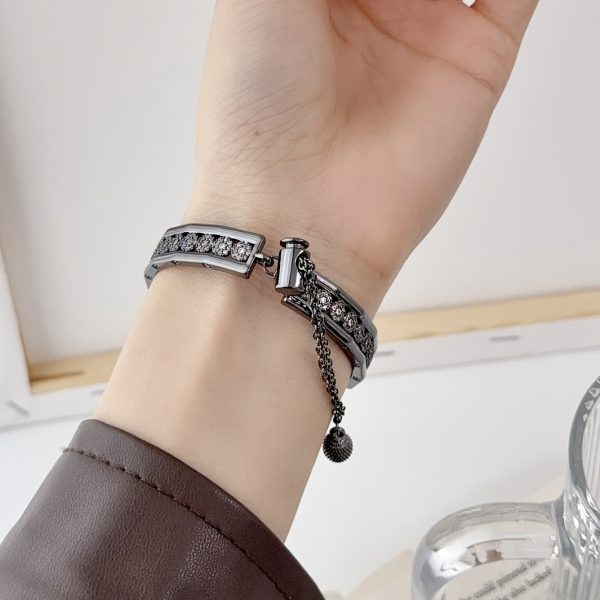 1pc Women Girls New Luxury Zirconia Diamond Hollow Bracelet Compatible with Apple Watch Band Series 10 9 8 7 6 5 4 3 2 1 38/40/41/42/44/45/46/49/ Ultra 1/2 SE for iWatch Strap Can be used as Back to School Gift, Birthday Gift - Image 2