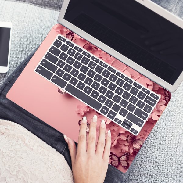 2pcs 3D Pink Butterfly Vinyl Laptop Sleeve Stickers - Waterproof, Scratch-Resistant PVC, Easy Apply & Remove, No Marks, Fits 33.02-38.1cm Laptops, Decorative Floral Design, Perfect Digital Gift - Image 11