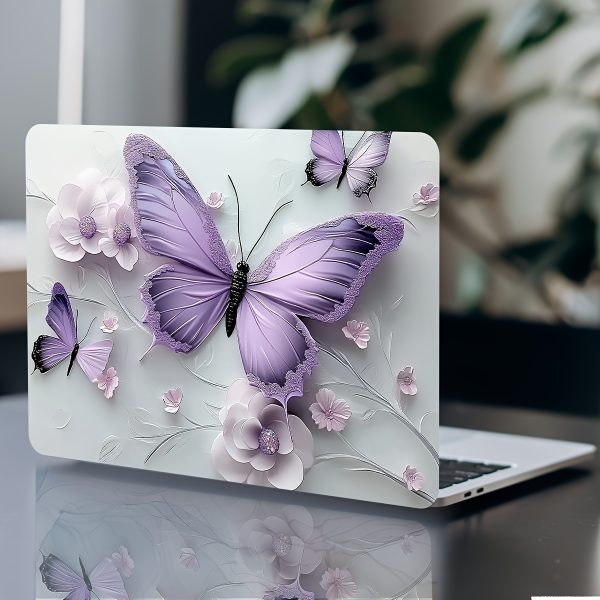 Roller packaging, 3pcs with 1 spare piece, no need to worry about peeling off. Butterfly pattern laptop art decal Light Beige sticker, non-reusable laptop Light Beige decal, waterproof and scratch-resistant - suitable for laptops, cars, helmets, motorcycles, refrigerator decoration - Image 7