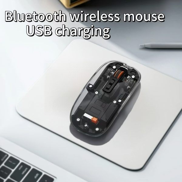 Portable Magnetic Wireless Mouse with Transparent Cover, USB Charging, 3-Level DPI Adjustment, Ideal for Office and Library Use, Perfect Gift for Family and Friends on Father'S Day, Mother'S Day, Valentine'S Day