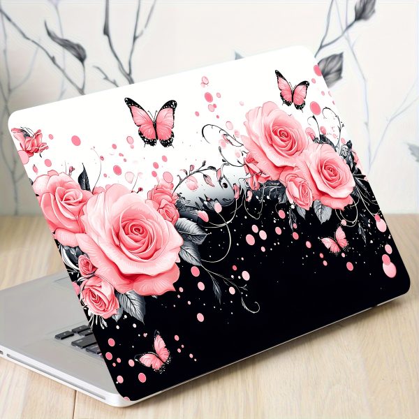 2pcs Elegant Pink Rose & Butterfly Vinyl Laptop Skins - Waterproof, Scratch-Resistant, Self-Adhesive Art Protection for Laptops & Cars, Perfect for Women'S Accessories, Laptop Skin | Artistic Laptop Skin | Durable Laptop Skin, Laptop Decor - Image 7