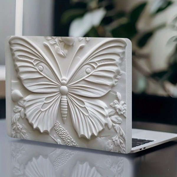 3D Butterfly & Floral Design Laptop Skin - Durable PVC, Easy to Apply, No Residue, 38.99x27.0 cm, Stylish & Protective for Your Laptop, Laptop Skin | Artistic Laptop Cover | Smooth Texture Skin, Butterfly Decor