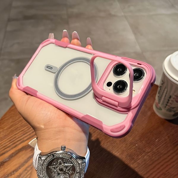 Shockproof Armor Transparent Phone Case Suitable for iPhone 16 15 14 13 12 Pro Max for iPhone 16 for iPhone 15 for iPhone 14 for iPhone 13 for iPhone 12 Supports Wireless Charging Lens Stand Protective Cover - Image 8