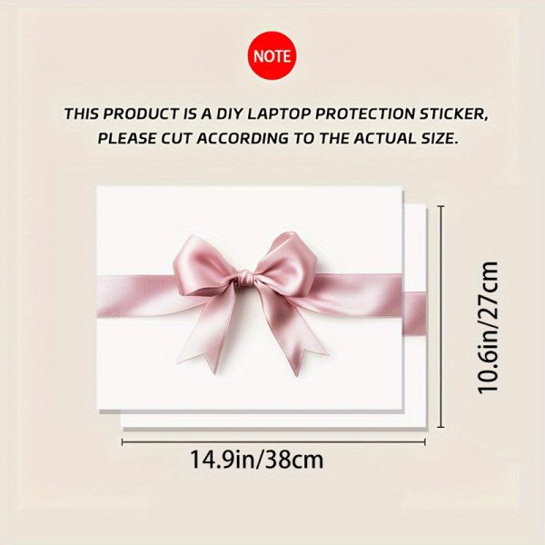 3pcs, 1 spare, No need to worry about peeling off laptop stickers - Vinyl material, self-adhesive design - Bow Girl Series Light Beige decals - Image 6