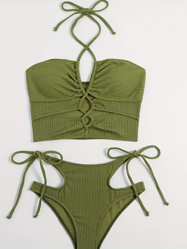 2023 New Split Bikini High-Waist European & American Style Women's Swimwear Vacation Beachwear - Image 3