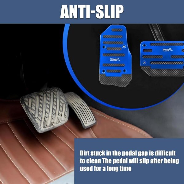 Red Non-Slip Car Pedals - Durable ABS Gas & Brake Mats for Manual/Automatic Transmission, Anti-Slip Feature, Perfect for Sports Cars, Sports Car Accessories | Ergonomic Design | Durable Car Mats - Image 8