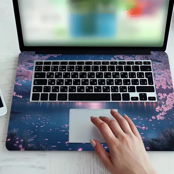 3pcs, 1pc As a Spare, No Need to Worry about Damaging The Stickers, Creatively Designed Cherry Blossom And Moonlight Laptop Stickers - Easy to Install - Waterproof And Scratch-Resistant - PVC - Image 5