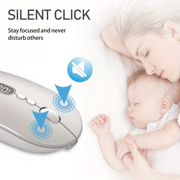 ZIYOULANG Ultra-Slim Wireless Mouse with Battery Display - 2.4G Rechargeable, Quiet Click, 1600 DPI, Compatible with PC, Mac, MacBook - Ideal for Office Use, Clicker Included, Mousepad 2.4G - Image 8