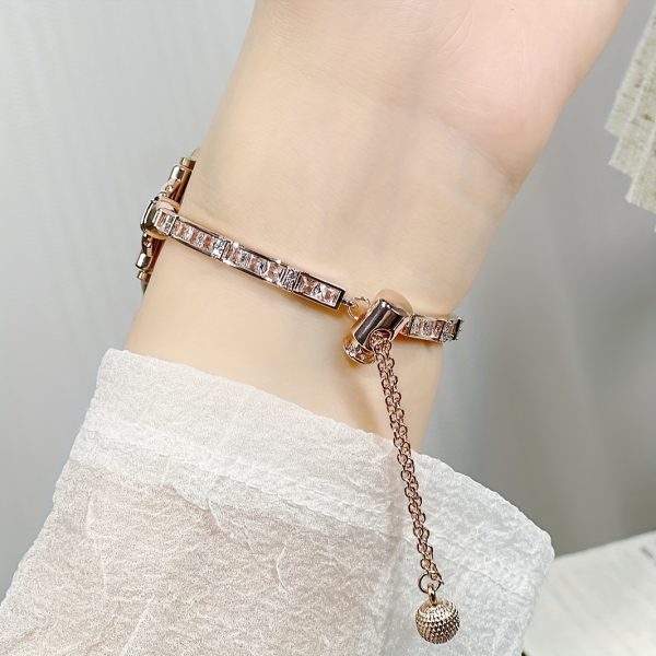 1pc Women Girls Luxury Zirconia Crystal Metal Watch Bracelet Compatible with Apple Watch Band Series 10 9 8 7 6 5 4 3 2 1 38/40/41/42/44/45/46/49/ Ultra 1/2 SE for iWatch Strap, a perfect gift for parties, banquets, festivals and daily wear - Image 8