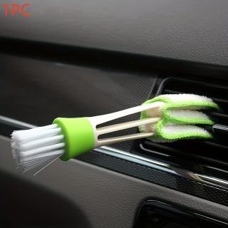 1pc 2-in-1 Multi-Purpose PE Vent Cleaner - Removable and Washable Air Conditioner Curtain Dusting Brush for Boat/Car Interior Detailing and Corner Cleanin