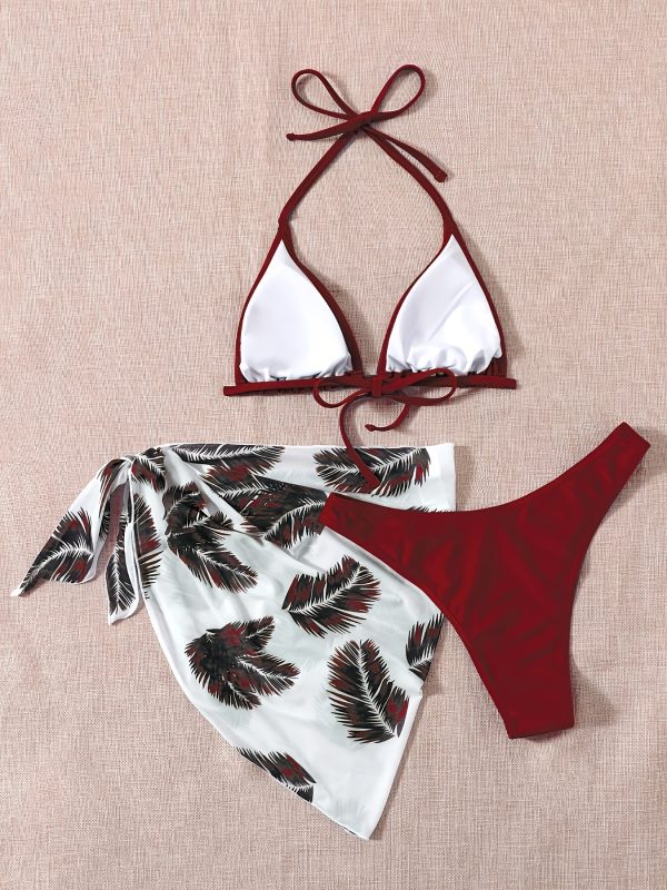 Women'S Red Strapless Bikini with Ruffle Detail - High Stretch Fabric, Solid Color, Stylish Swimsuit for Beach and Pool, Beach Attire|Ruffle Bikini|Stretchable Fabric - Image 3