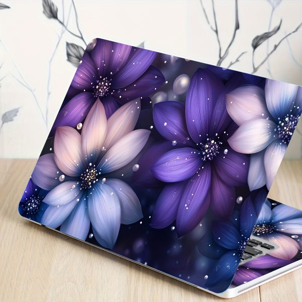 Pack of 2 Floral Butterfly Laptop Art Decal Protective Cases, Universal Netbook Light Beige Stickers Non-Duplicate Use Field Notebook Computer Light Beige Sticker Decals Waterproof and Scratch Resistant - Waterproof, Anti-scratch, Suitable for Laptops, Cars - Image 8