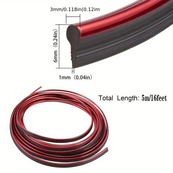 5 Meter Car Interior Strips - Elastic Easy-to-Install Dashboard and Door Decorative Kit with Installation Tools. Universal Flexible PVC Car Mold Strips, Internal Car Decoration, Dashboard Door Cover, Car Styling Decoration, Easy to Install - Image 4