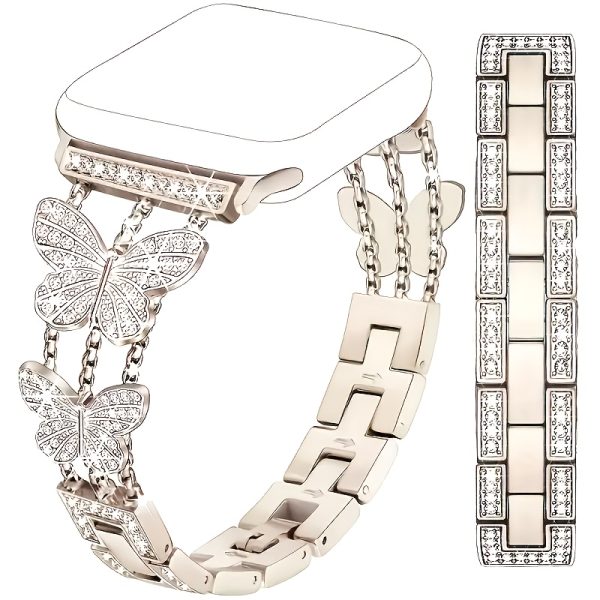 1pc Women Girls New Butterfly Diamond Buckle Metal Watch Bracelet Compatible with Apple Watch Band Series 10 9 8 7 6 5 4 3 2 1 38/40/41/42/44/45/46/49mm Super 1/2 SE iWatch Strap is a perfect gift for party, banquet, vacation and daily wear. - Image 13