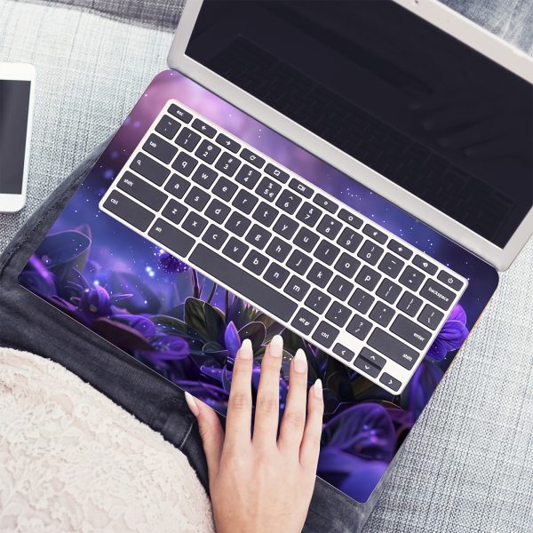 2pcs Purple Pansy Floral Vinyl Laptop Sticker Skins - Scratch-Resistant Waterproof Decals for 30.48-38.1 cm Laptops, Easy Peel & Stick No Residue, Replaceable Disposable Decoration, Perfect Digital Gift, Tech Accessory, Eyecatching Design, Scratchresistant Decal - Image 11