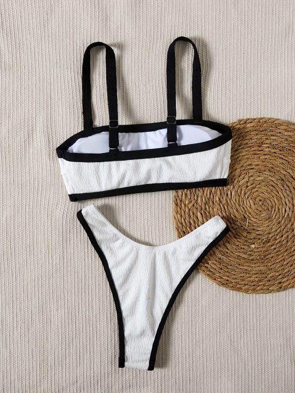 25SS Midsummer Trend Contrast Color Swimsuit Set, Women's Style, Perfect for Beach Vacations - Image 6