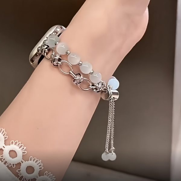 1pc Of Ladies' Pull-out Cat's Eye Stone Beaded Strap Suitable For 38/40/41/42/44/45/49mm, Suitable For Apple Strap UItra/SE/8/7/6/5/4/3/2/1 (strap Only, Watch Not Included) - Image 7