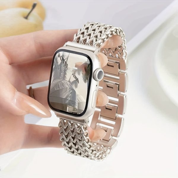 Stainless Steel Love Woven Watch Band S10 Can Be Used Compatible with 38mm 40mm 41mm 42mm 44mm 45mm 49mm Creative Summer Ins Breathable Suitable for Series 10 9 8 7 6 5 4 3 2 1 SE/Ultra Christmas Valentine'S Day Perfect Gift - Image 11