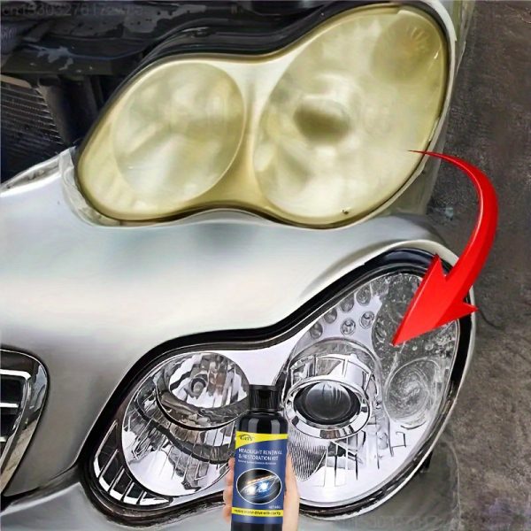 Automotive Quick-Flash Headlight Restoration Liquid, Polishing & Waxing Kits, Universal ABS Item Form, Durable Clear Finish, Scratch Removal, No Grinding Required, Restores Clarity, Headlight Restoration | Quickheadlight Revival | Clear Finish, Car Light Restoratio