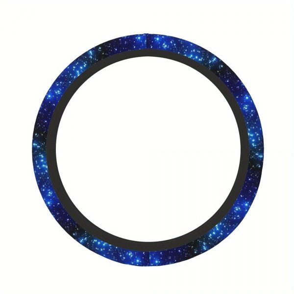 Breathable Anti-Slip Elastic Steering Wheel Cover - Blue Starry Night Design, No Inner Circle, Fit for Cars, Comfortable Grip & All-Season Use, Cute Steering Wheel Cover, Car Accessory, Stylish Car Decor - Image 3
