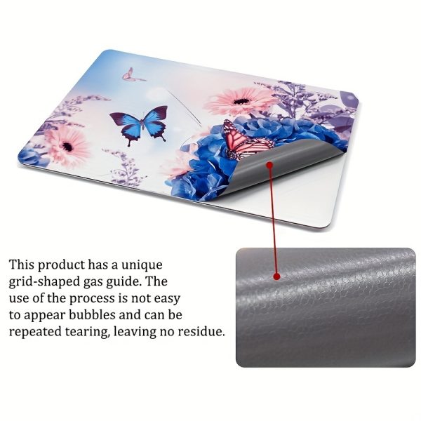 ISETTA PVC Laptop Skin Decal with Wrist Pad Stickers, Universal Notebook Cover Protector, Butterfly & Floral Design, Fits 30.48-39.62 cm, Easy Apply & Remove, Bubble-Free - Image 4