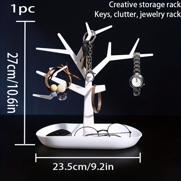 1pc Tree Hanger Creative Necklace Jewelry Necklace Bracelet Jewelry Display Rack Creative Earrings Ring Storage Rack, Jewelry Towers - Image 7