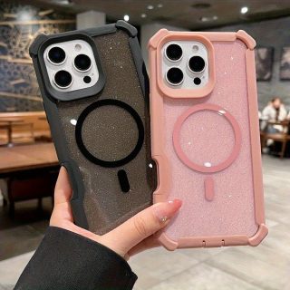 Glamorous Glitter Phone Case with Ultra - Strong Edge Protection & Powerful Magnetic Wireless Charging. for iPhone 16, 15, 14, 13, 12, 11 (Including Pro, Pro Max, Plus)