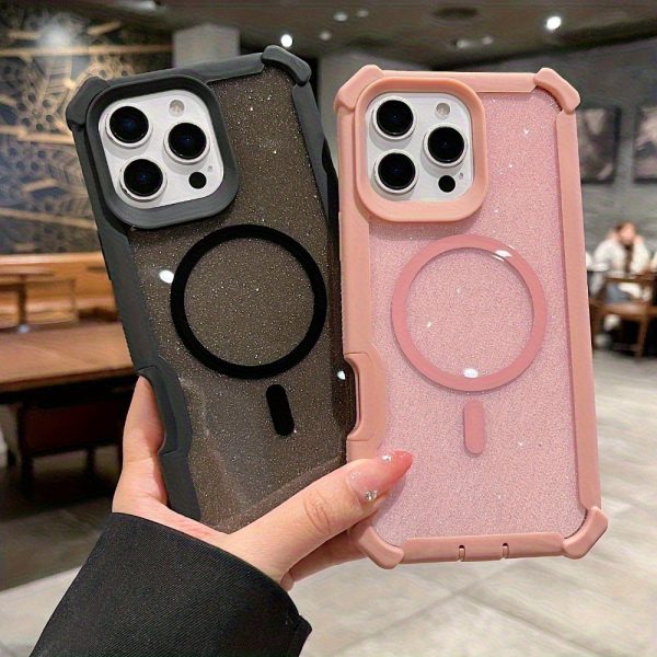 Glamorous Glitter Phone Case with Ultra - Strong Edge Protection & Powerful Magnetic Wireless Charging. for iPhone 16, 15, 14, 13, 12, 11 (Including Pro, Pro Max, Plus)
