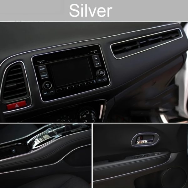 5 Meter Car Interior Strips - Elastic Easy-to-Install Dashboard and Door Decorative Kit with Installation Tools. Universal Flexible PVC Car Mold Strips, Internal Car Decoration, Dashboard Door Cover, Car Styling Decoration, Easy to Install - Image 2