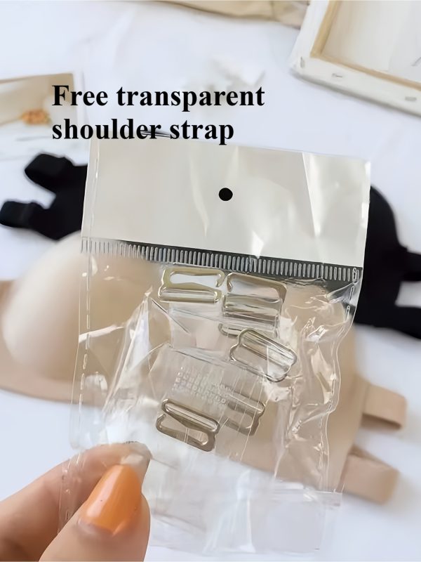 2pcs Women'S Seamless Push-Up Bras with Clear Straps - Slim Fit, Non-Slip, Wire-Free Design for Parties, Weddings & Casual Attire, Party Attire, Sleek Lingerie, Comfortable Fit - Image 6