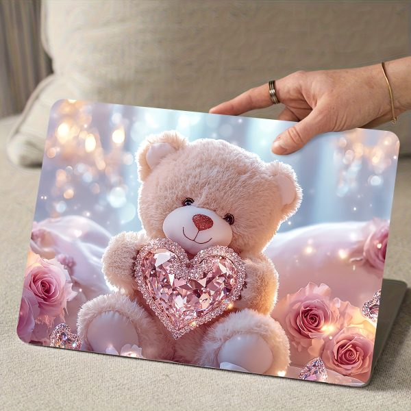 Vinyl Laptop Light Beige Teddy Bear Stickers, 2-Pack Scratch-Resistant DIY Art Protective Cover for Laptops - Easy to Apply and Durable Design Suitable for Notebooks & Cars - Image 6
