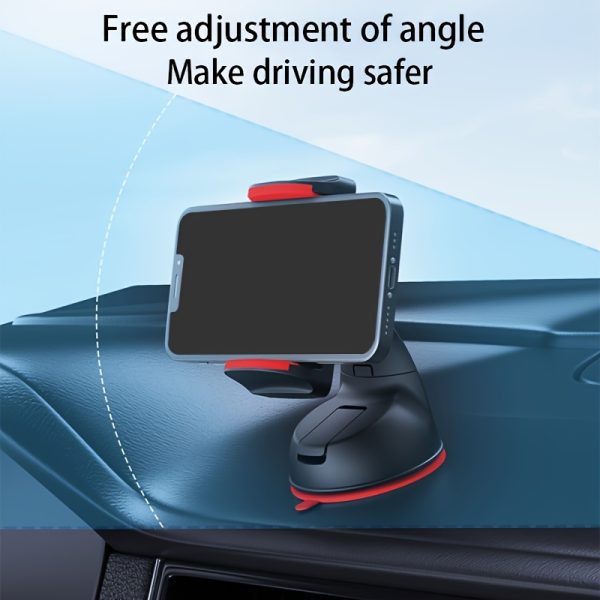 Adjustable Car Phone Holder with Rotatable Dashboard Mount, Universal 5-7 Inch Smartphone Compatibility, Strong Suction Cup, ABS Material, Waterproof, Hands-Free with Easy Installation for Car - Image 2