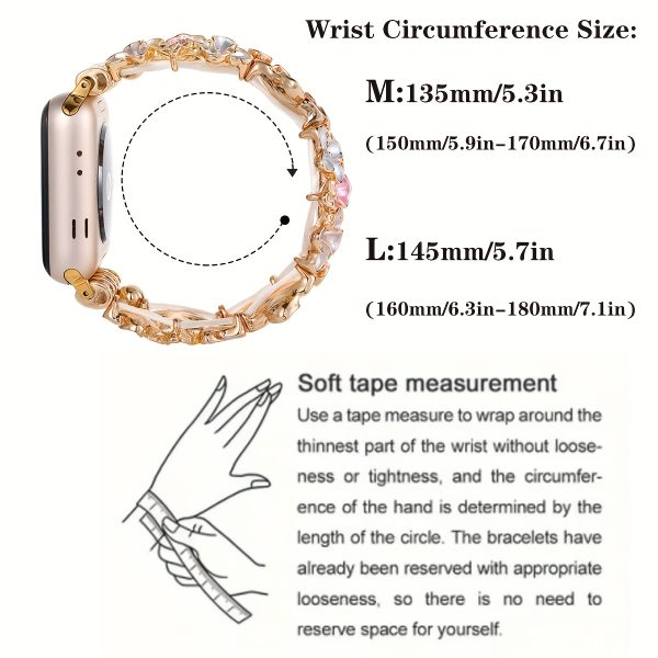 Elegant Brown & Golden Floral Zinc Alloy Watch Band with Deployant Clasp - Compatible with for apple Watch 38mm-49mm, Sizes 1-10, Ideal for Women'S Fashion, Perfect for Mother'S Day, Parties, And Festive Gifts, Gift for Women | Elegant Watch Accessory | Zinc Alloy Bracele - Image 2