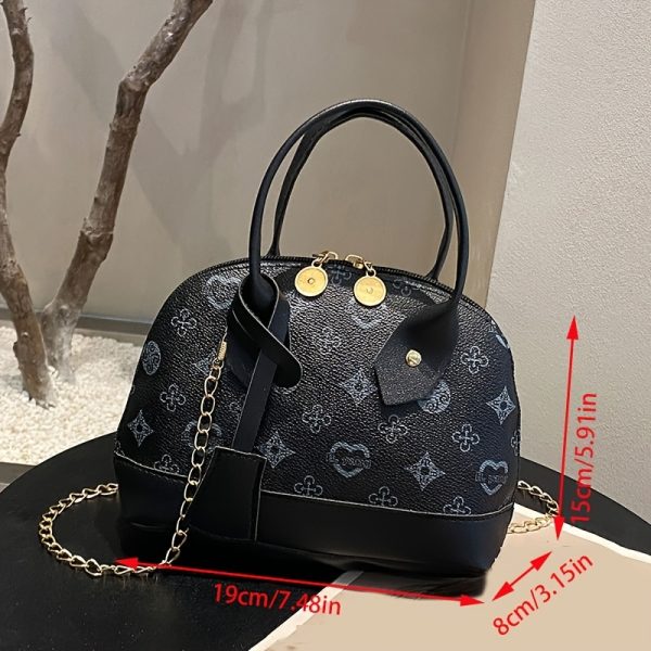 Stylish Luxury Women'S Crossbody Bag with Heart Print Design, Golden-Tone Hardware, and Detachable Chain Strap - Lightweight, Durable, Zipper Closure for Daily Use, Vacation, and Gifting, Crossbody Purse - Image 5