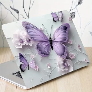 Roller packaging, 3pcs with 1 spare piece, no need to worry about peeling off. Butterfly pattern laptop art decal Light Beige sticker, non-reusable laptop Light Beige decal, waterproof and scratch-resistant - suitable for laptops, cars, helmets, motorcycles, refrigerator decoration